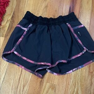 Lululemon Athletica Black and Pink tracker shorts with Compression Layer